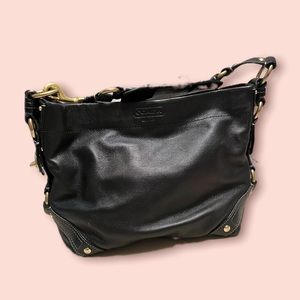 COACH leather bag with gold hardware